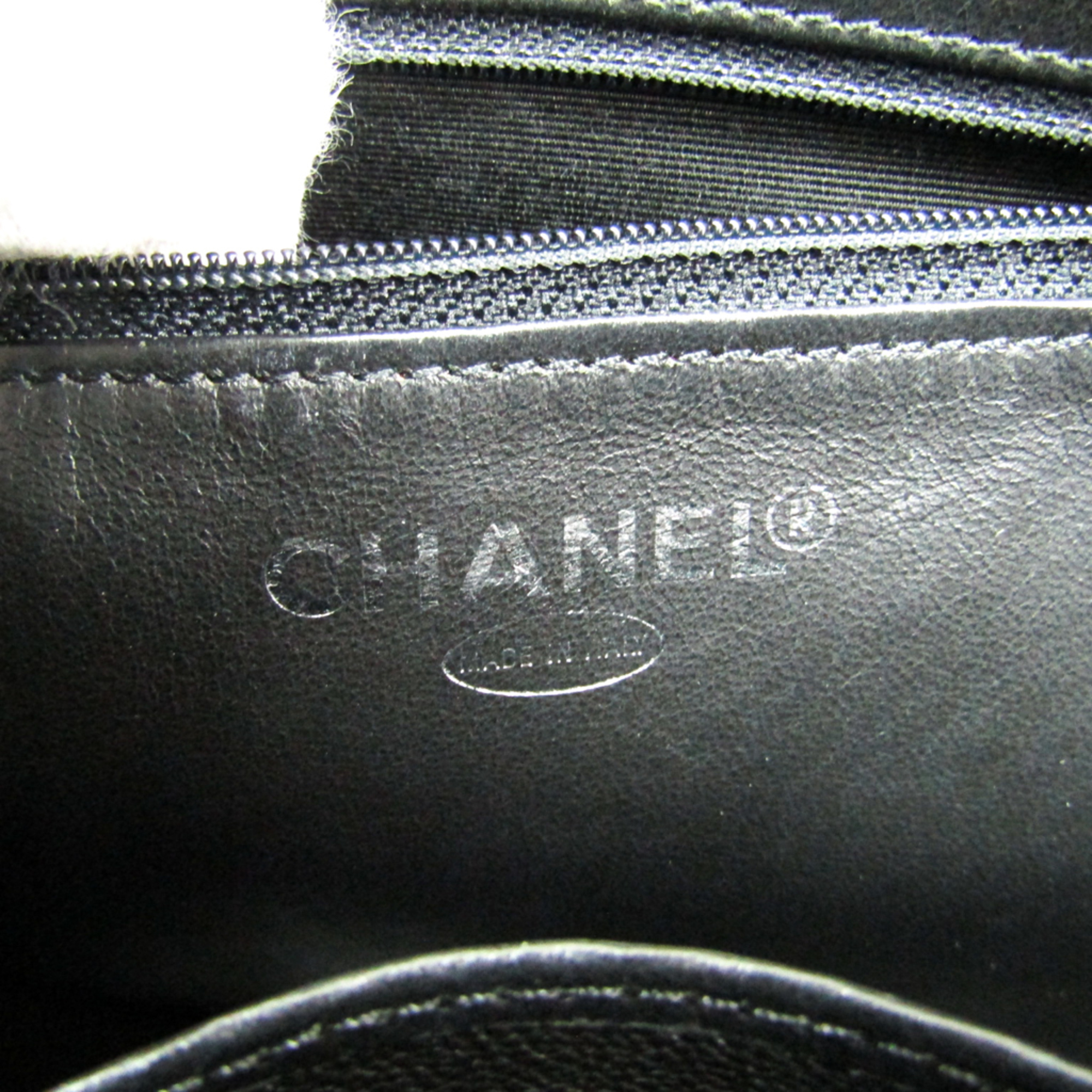 Chanel Caviar Skin A01804 Medallion Tote Leather Handbag Black