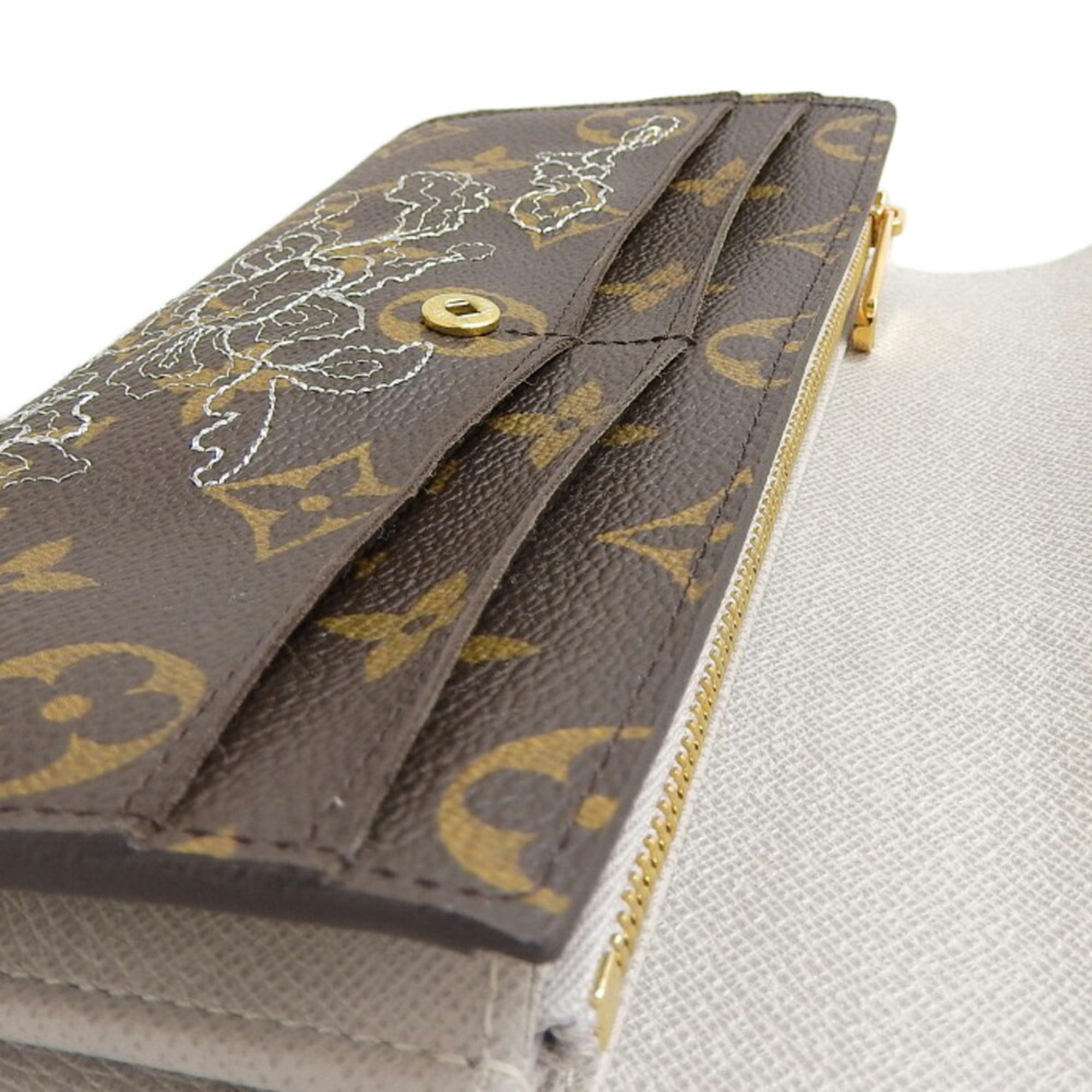 Louis Vuitton LOUIS VUITTON Monogram D'Anthiel Portefeuille Sarah Long Wallet with Hook M95390