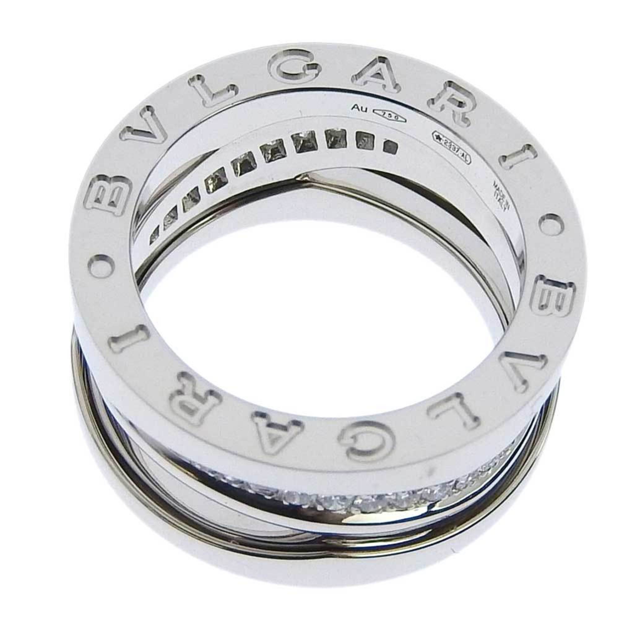 Bvlgari BVLGARI B-ZERO1 B zero one ring K18WG with pave diamond new model # 48 7.5 355194 S48