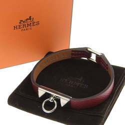 Hermes HERMES collie ed cyan bracelet Epsom red X carved seal