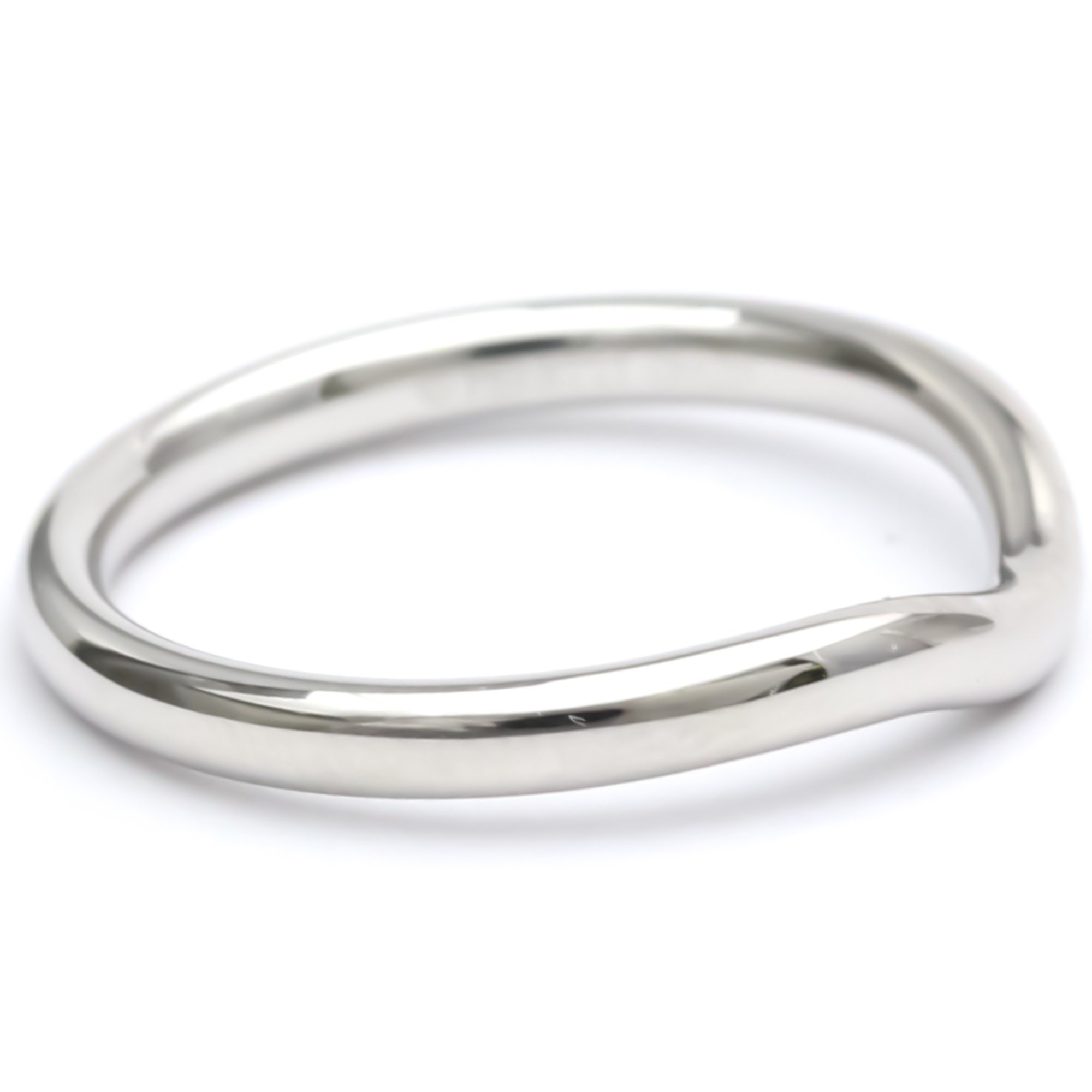 Polished TIFFANY Curved Band Ring US 5.5 Platinum Band Ring BF552839