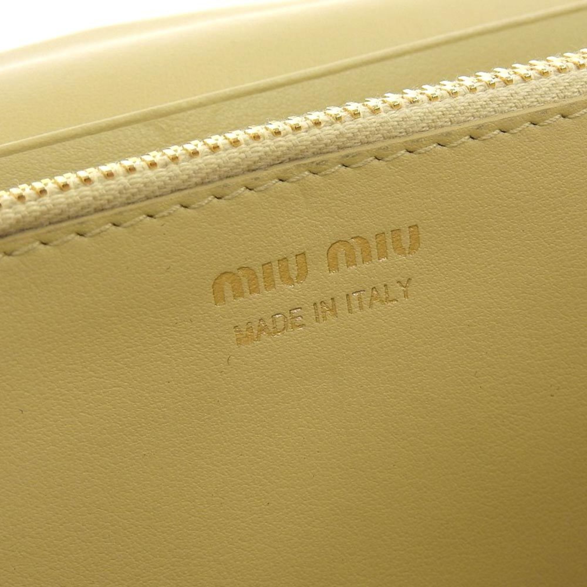 MIUMIU long wallet with hook leather yellow series star 5MH369