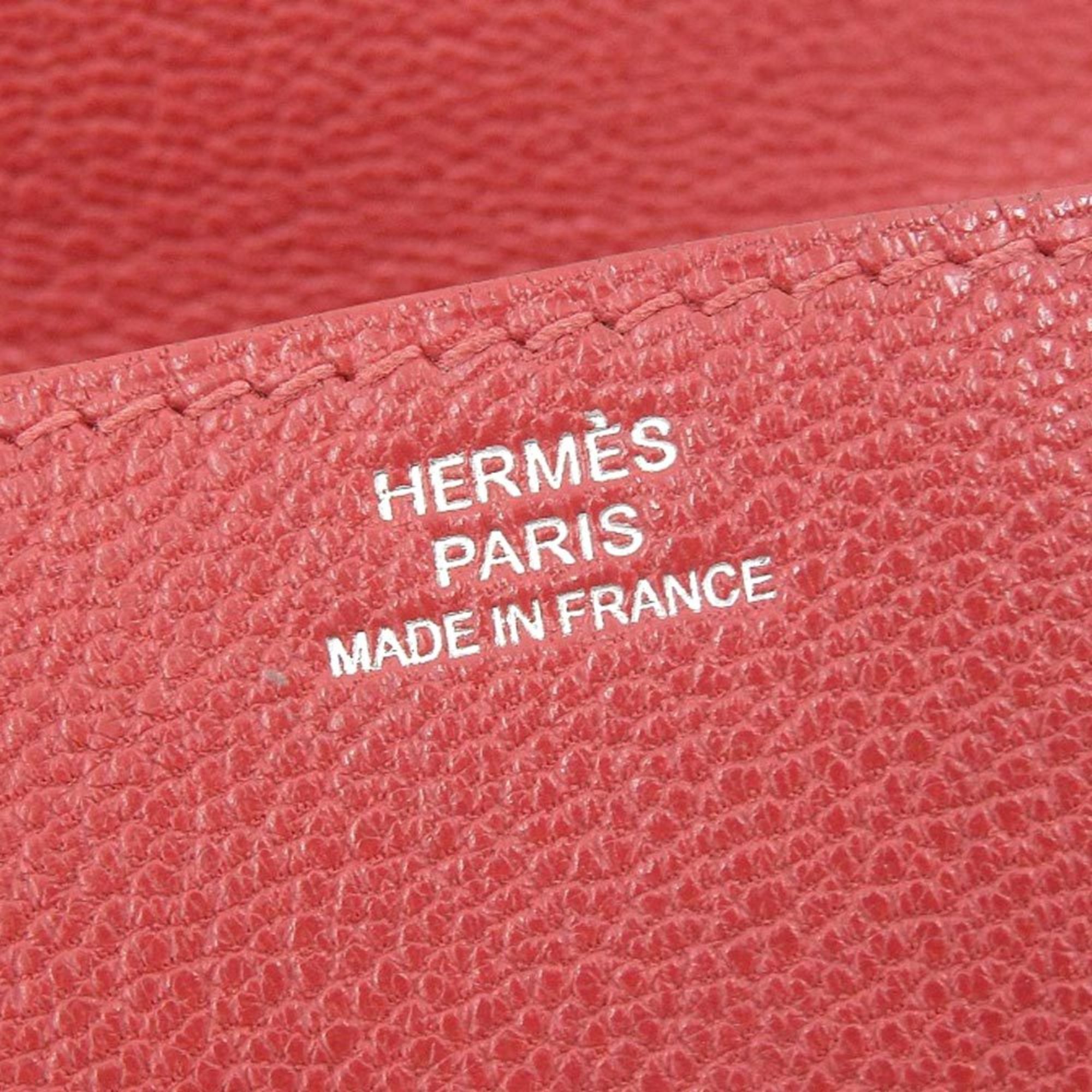 Hermes HERMES Le Sois Sanduze 72 Coin Purse Case Chevre Red Series Q Stamp