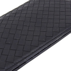 Bottega Veneta Intrecciato long wallet leather black 156819
