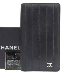 Chanel CHANEL Mademoiselle Line Coco Mark Logo Stripe Long Wallet No. 10 A30043