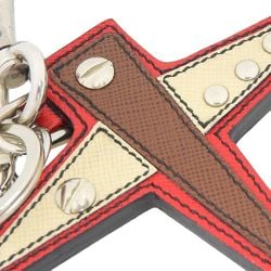 Prada PRADA air plane charm key holder leather airplane