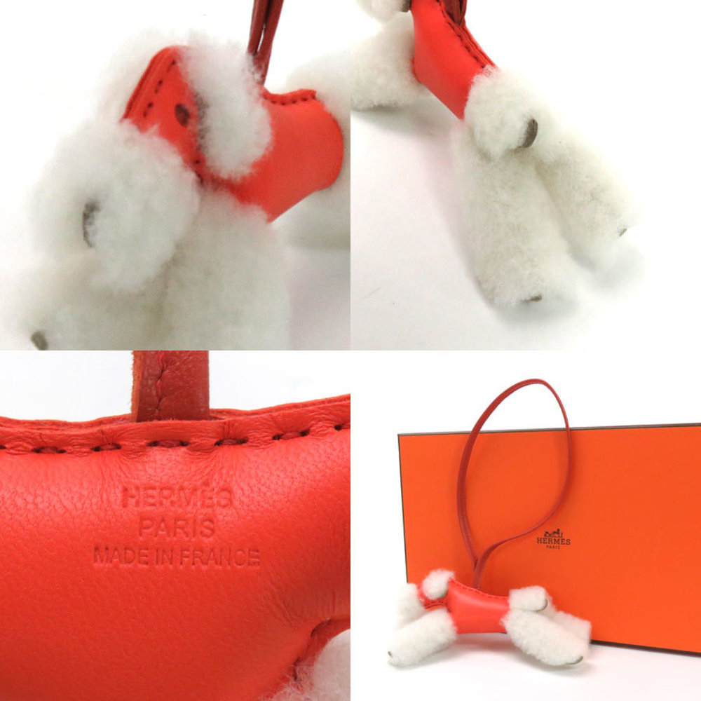 Hermes Budy charm Orange poppy Agneau/Merinos Wool