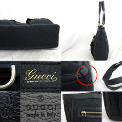 Gucci Bag GG Canvas Black x Gold Hardware Leather Shoulder Tote Women's Men's 146247