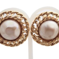 Chanel CHANEL Earrings Gold x White Metal Material Fake Pearl Women's