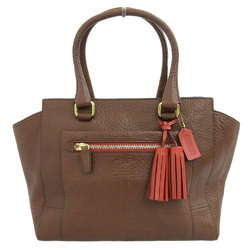 Coach COACH handbag with tassel leather brown 19926