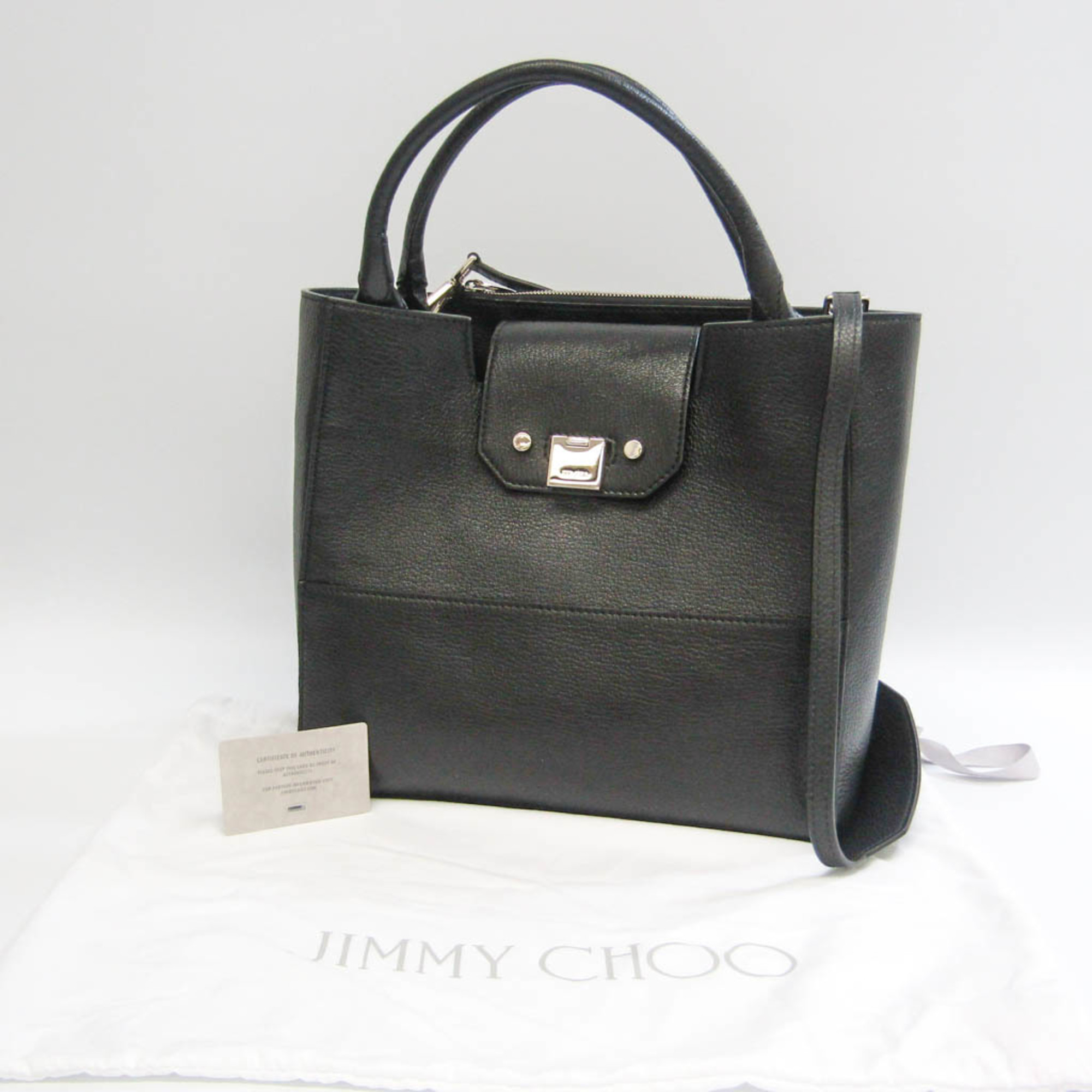Jimmy Choo Robin Women's Leather Shoulder Bag,Tote Bag Black