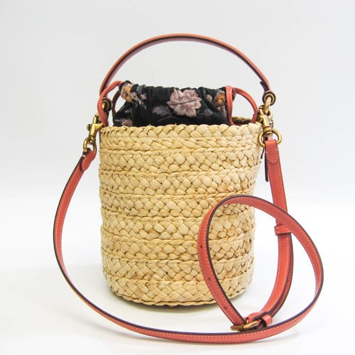 Coach straw clearance bucket bag