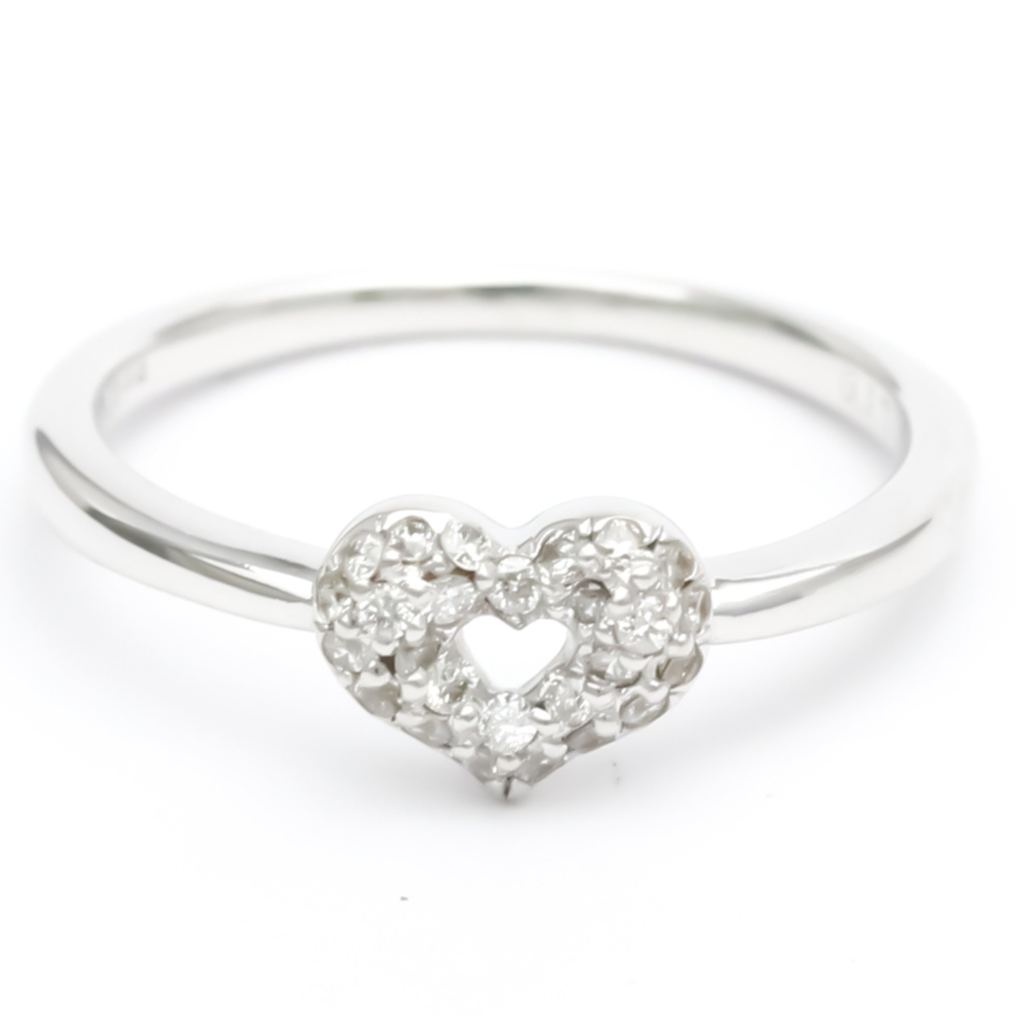 Ponte Vecchio Heart Ring White Gold (18K) Fashion Diamond Band Ring Carat/0.17 Silver