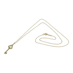 Tiffany TIFFANY&Co. Open Trefoil Key Necklace 18K K18 Gold Diamond Women's