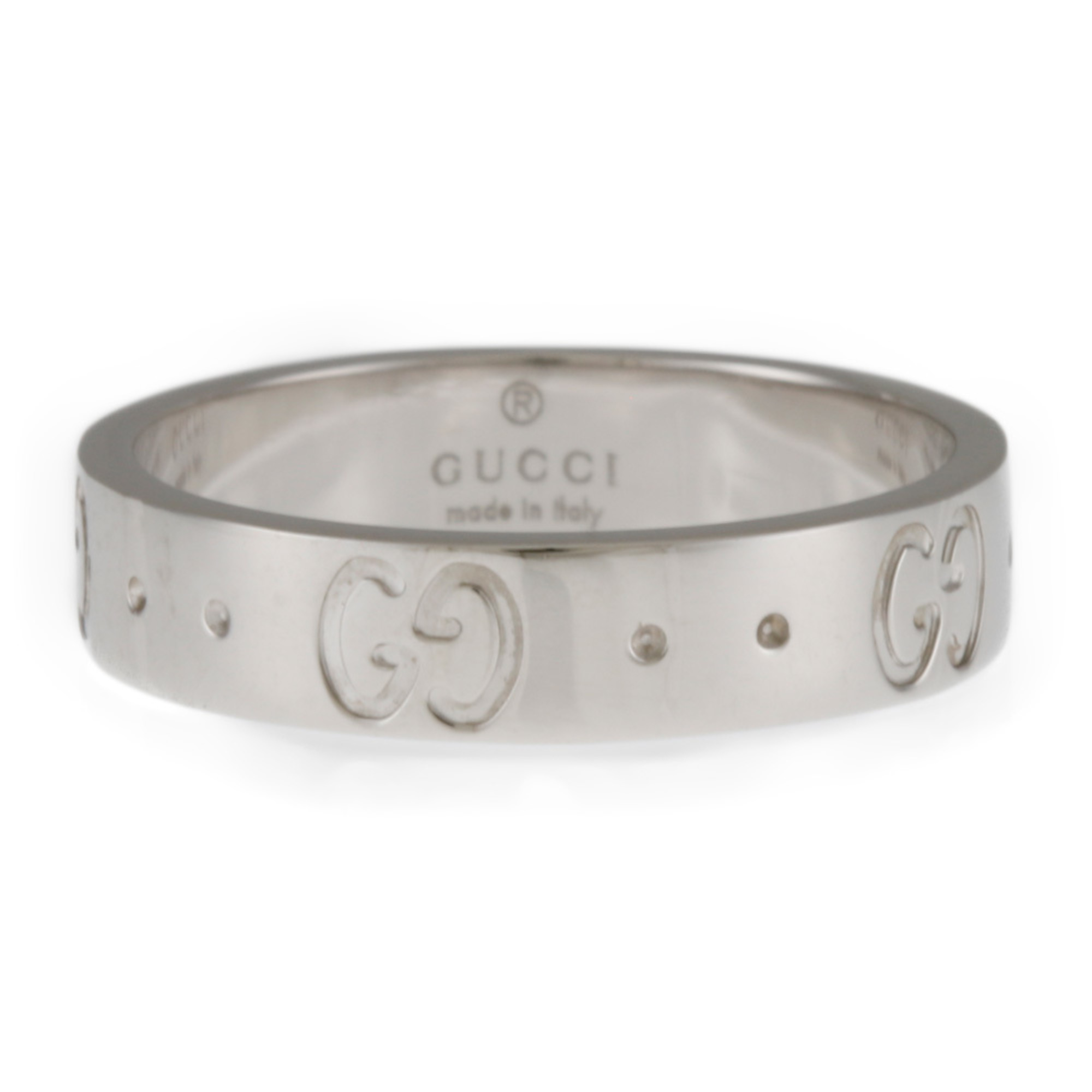 Gucci GUCCI Icon Ring No. 9.5 18K K18 White Gold Women's