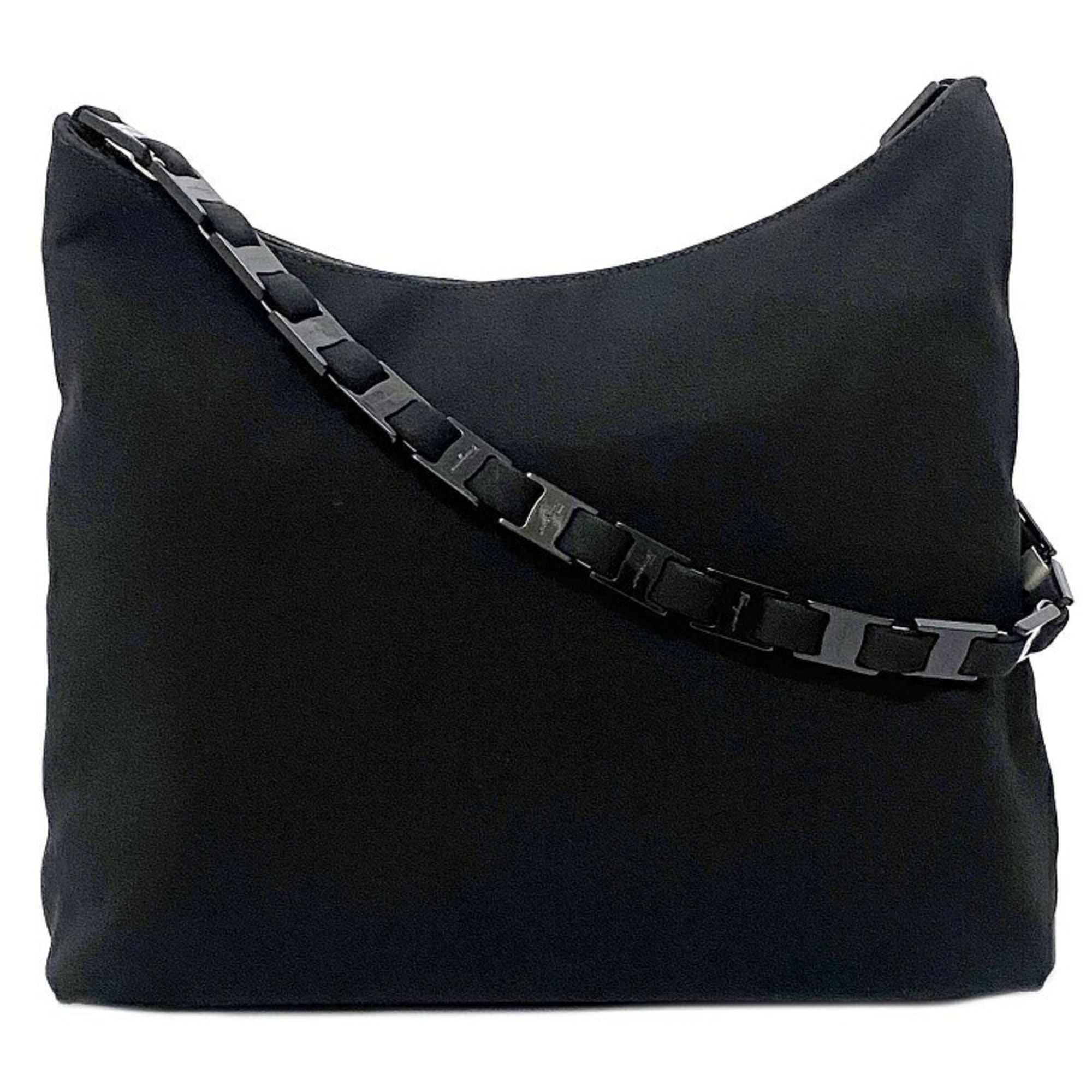 Salvatore Ferragamo Shoulder Bag Black AQ-21 8801 Nylon Plastic Tote Chain