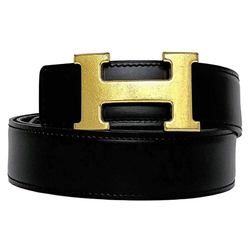 Hermes H Belt Black Brown Gold Constance Leather GP Box Calf Muffler ...