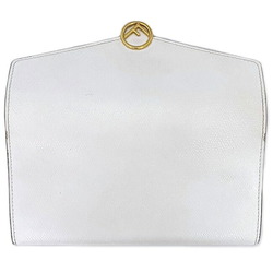 Fendi Bifold Long Wallet White Gold Fizu 8M0251 A18B Leather GP FENDI Women's
