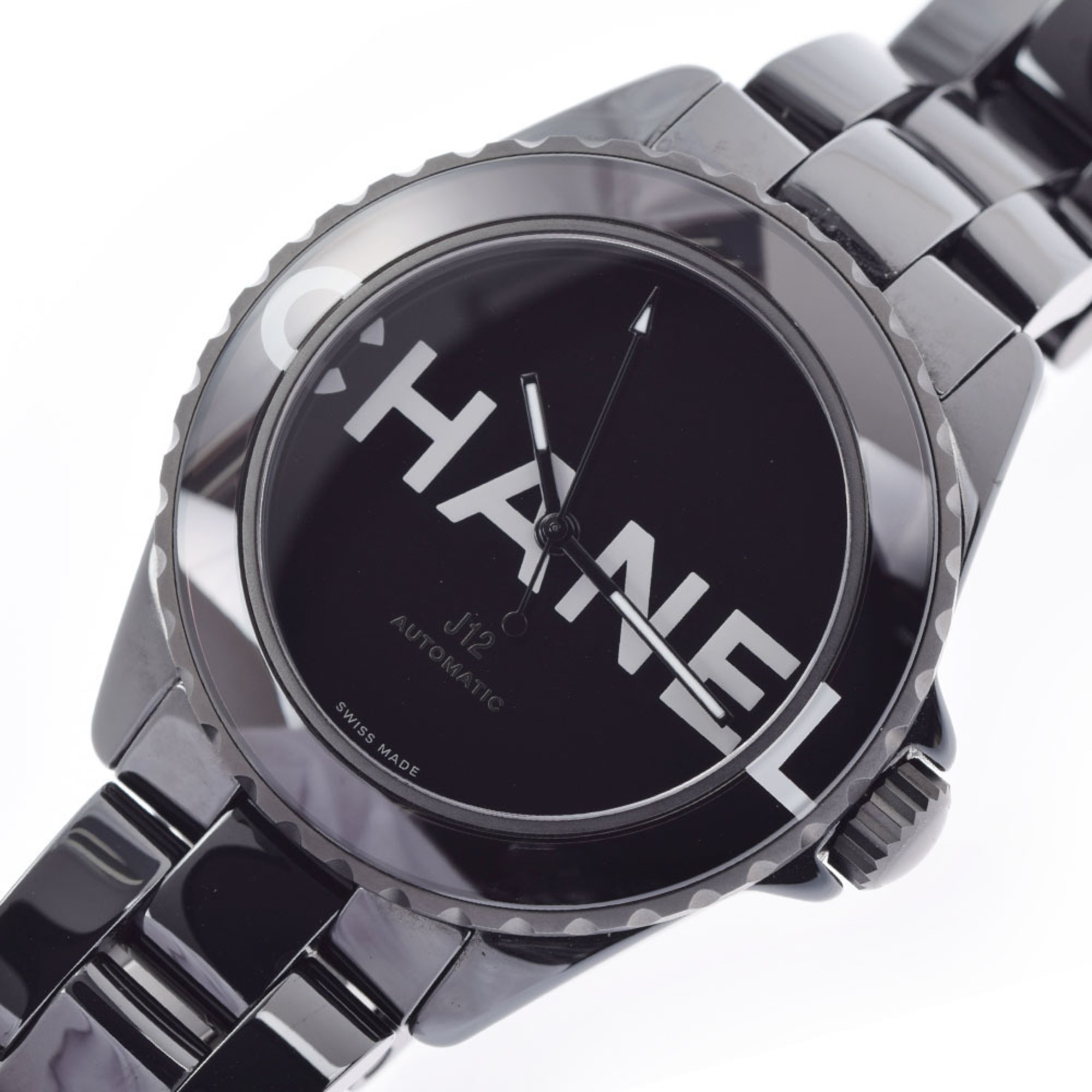 CHANEL Chanel J12 Wanted de H7418 men's black ceramic watch self-winding dial