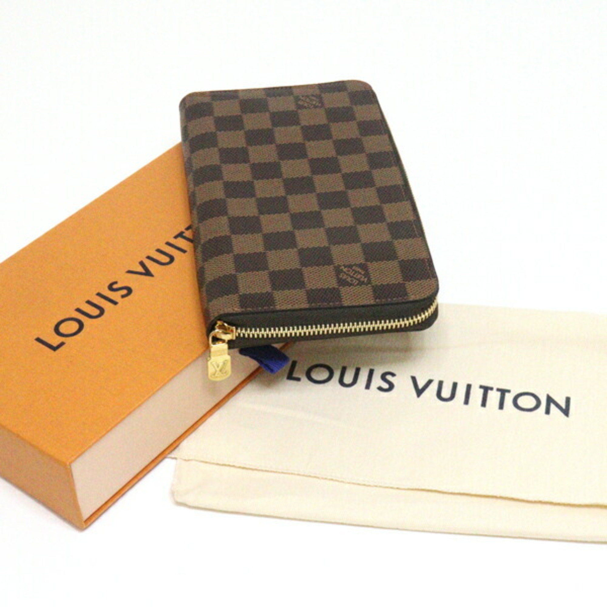 LOUIS VUITTON Louis Vuitton Damier Ebene Round Long Wallet Zippy Organizer N63502