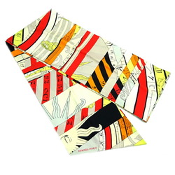 Hermes Maxi Twilly Women's Scarf Muffler 100% Silk Red/Orange/Black