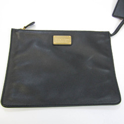 Salvatore Ferragamo Gancini EZ-21 D769 Women's Leather Tote Bag Black