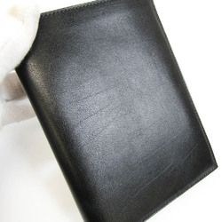Hermes Unisex Leather Bill Wallet (bi-fold) Black