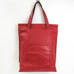 Loewe Repeat Anagram Women,Men Leather Tote Bag Red Color
