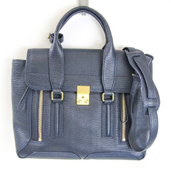 3.1 Phillip Lim Pashuri Medium Satchel AC00-0179SKC Women's Leather Handbag,Shoulder Bag Navy