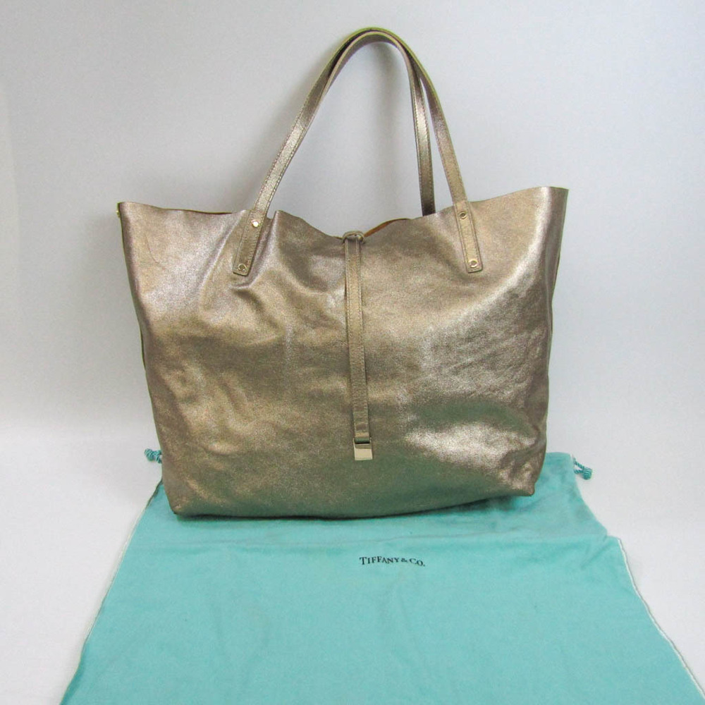 TIFFANY&Co. Tote Bag reversible leather/Suede Silver Silver Women