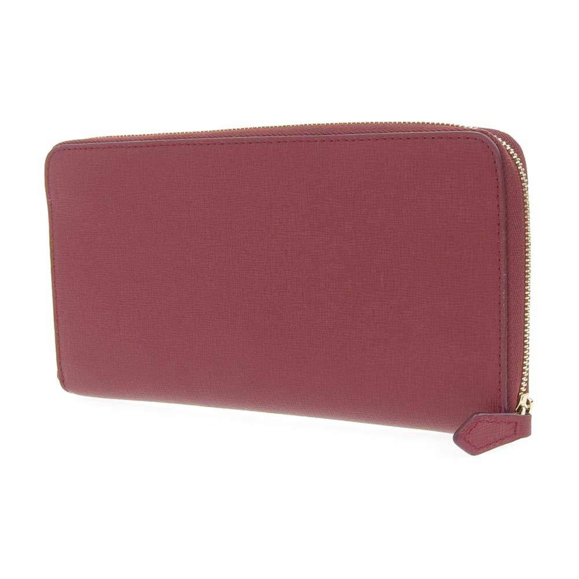 Furla FURLA clutch bag card case round fastener long wallet leather red system