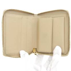 Louis Vuitton LOUIS VUITTON Monogram Verni Bloom Round Zipper Folding Wallet Soft Beige M91015