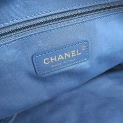 Chanel CHANEL maxi shopping bag here mark 2WAY denim blue AS3128