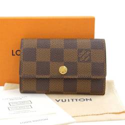 Louis Vuitton LOUIS VUITTON key holder Damier spray back charm ring MP3339  white red