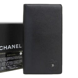 Chanel CHANEL here mark logo camellia butterfly long wallet A46511 13 series boutique seal 2010.3.14.O.S