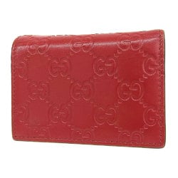 Gucci GUCCI sima bi-fold wallet with hook folding leather cherry red 476050 1147