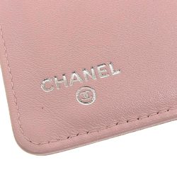 Chanel CHANEL logo here mark bi-fold long wallet caviar skin pink A48651 16 series