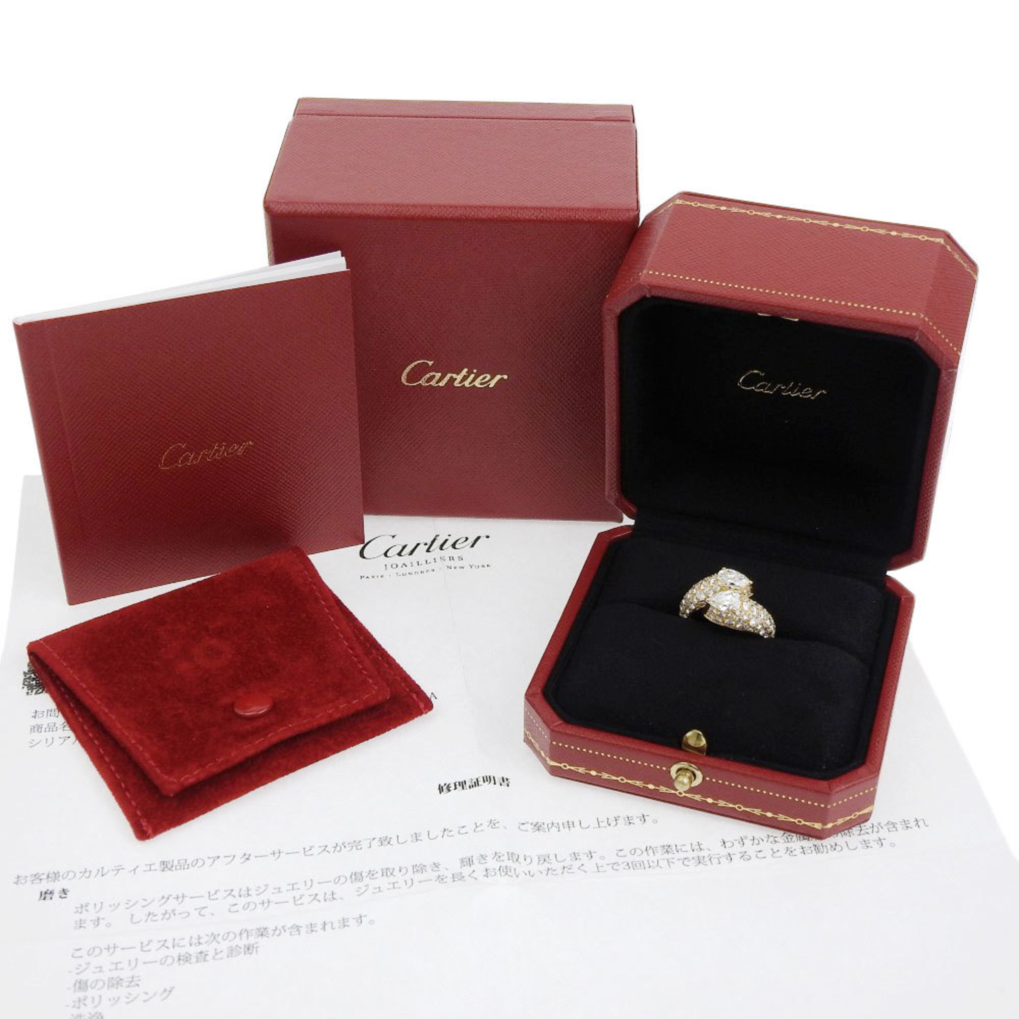 Cartier CARTIER ring K18YG diamond #51 11 vintage antique