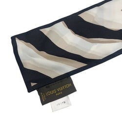 LOUIS VUITTON Louis Vuitton Bandeau Fleur Muffler Scarf Silk Fox Twilly M74786 Black Beige Ivory Ladies