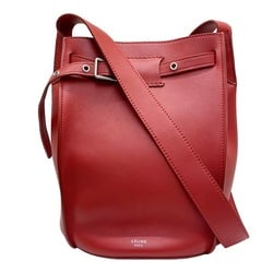 CELINE Celine Big Bag Bucket Leather Shoulder Red Belt Calf 187243 Ladies