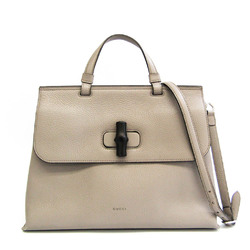 Gucci Daily Bamboo 392013 Women's Leather,Bamboo Handbag,Shoulder Bag Gray
