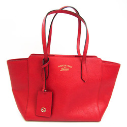 Gucci SWING 354408 Women's Leather Tote Bag Red Color