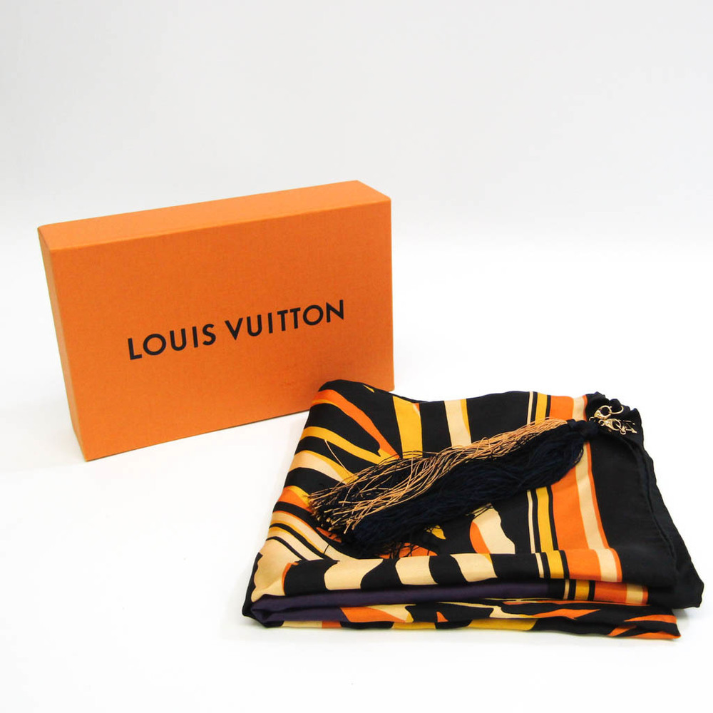 Louis Vuitton Zebra Women's Silk Scarf Orange,Purple,Yellow