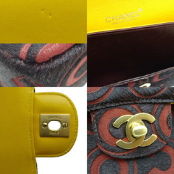 Chanel Ladies Shoulder Bag Harako Brown x Red/Yellow