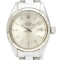 Vintage ROLEX Oyster Perpetual Date 6917 White Gold Steel Ladies Watch BF552770