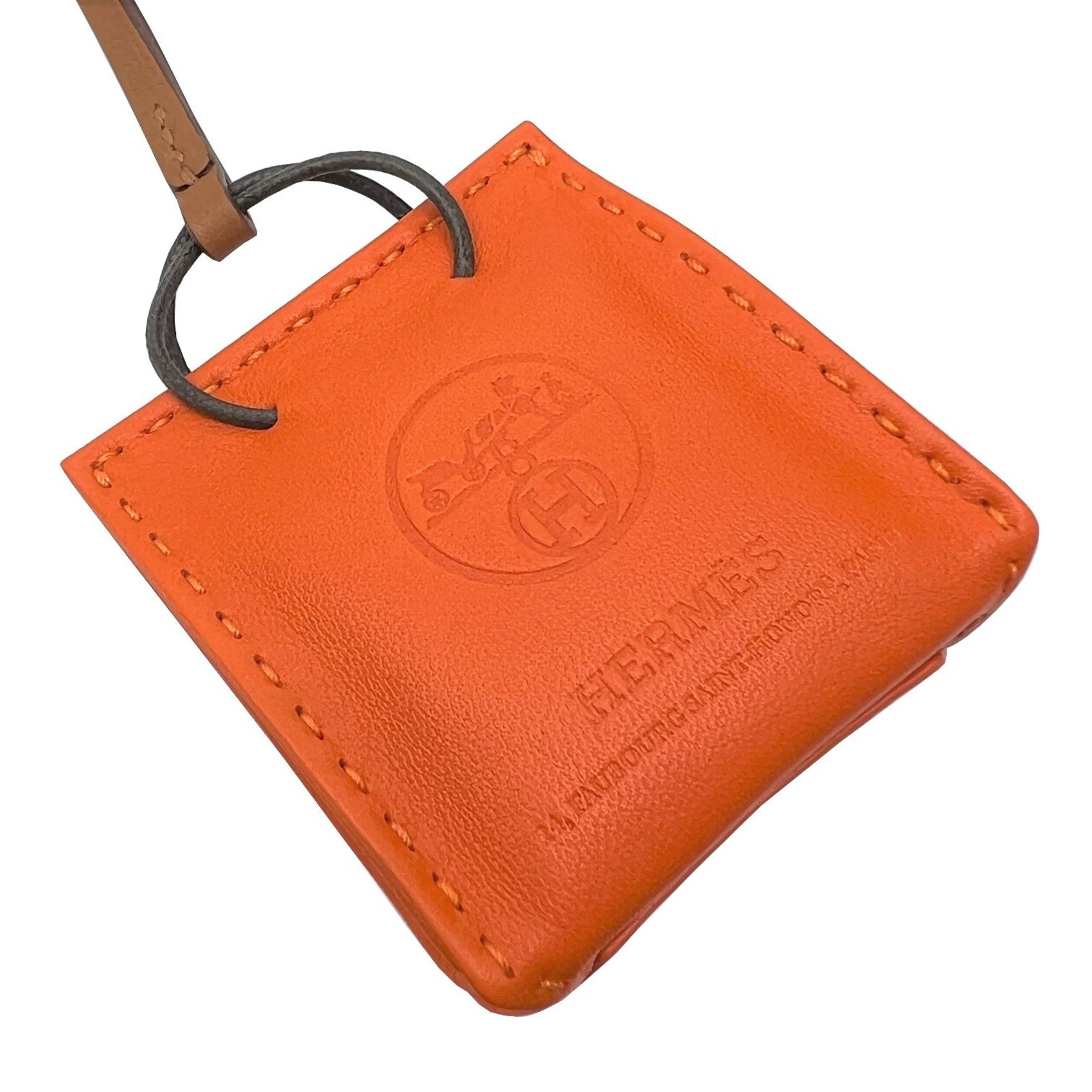 Hermes HERMES Sac Orange Fu Agneau Milo Y Engraved 2020 Bag Charm Women's Men's