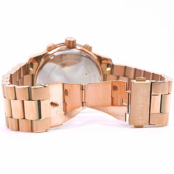 Michael Kors MK8096 Stainless Steel Pink Gold Quartz Chronograph Unisex Dial Watch A-Rank