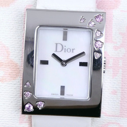 Christian Dior Maris D78-1093 Stainless Steel x Leather White/Pink Quartz Women's White Shell Dial Watch