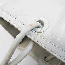 Loewe Crown Logo Stitch Women's Leather Shoulder Bag,Tote Bag White