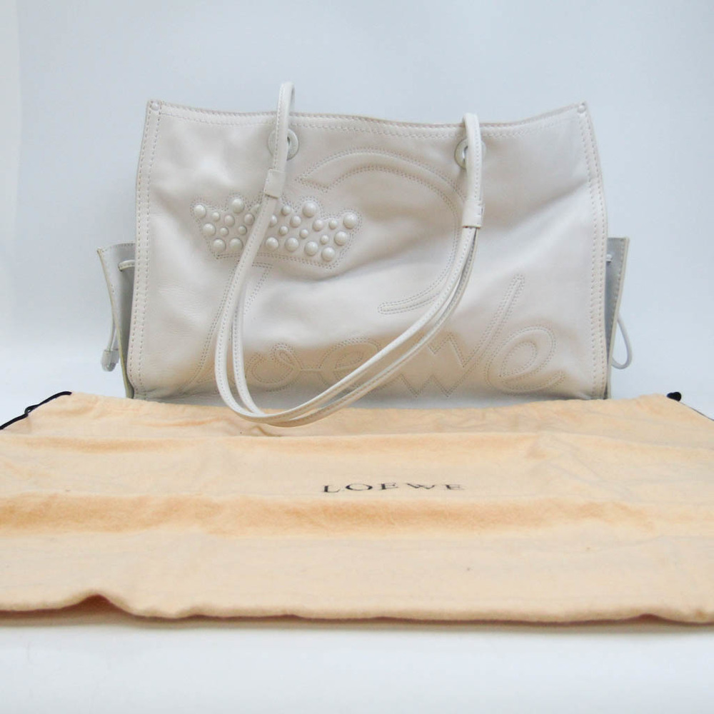 Loewe Off White Leather Logo Shoulder Bag Loewe
